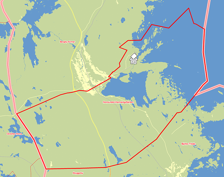 Karta över Norrsundet-Hamrångefjärden