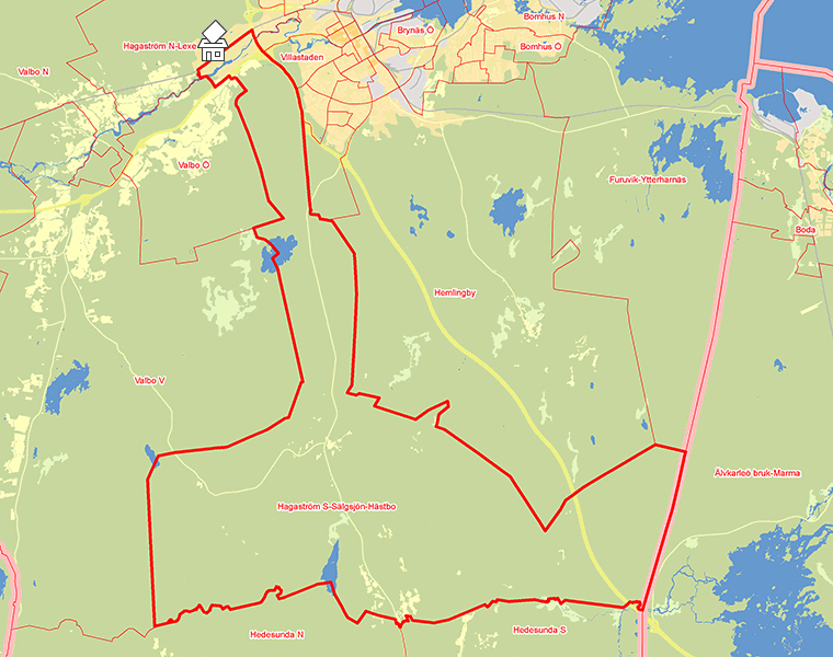Karta över Hagaström S-Sälgsjön-Hästbo