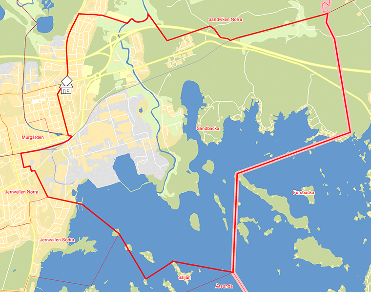 Karta över Sandbacka