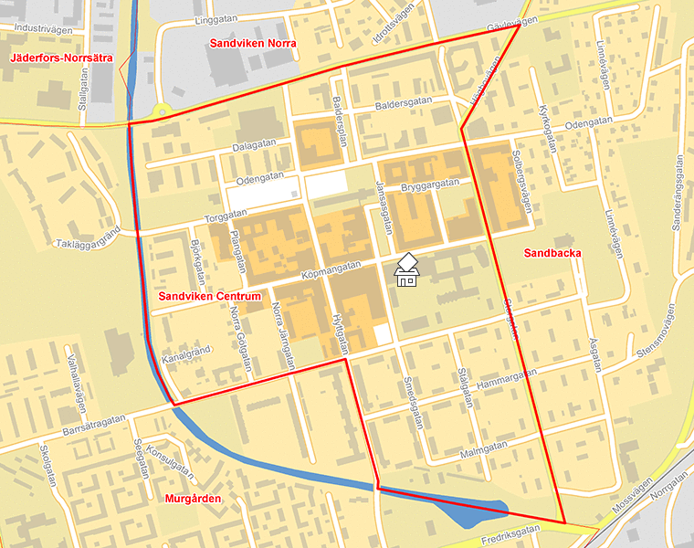 Karta över Sandviken Centrum