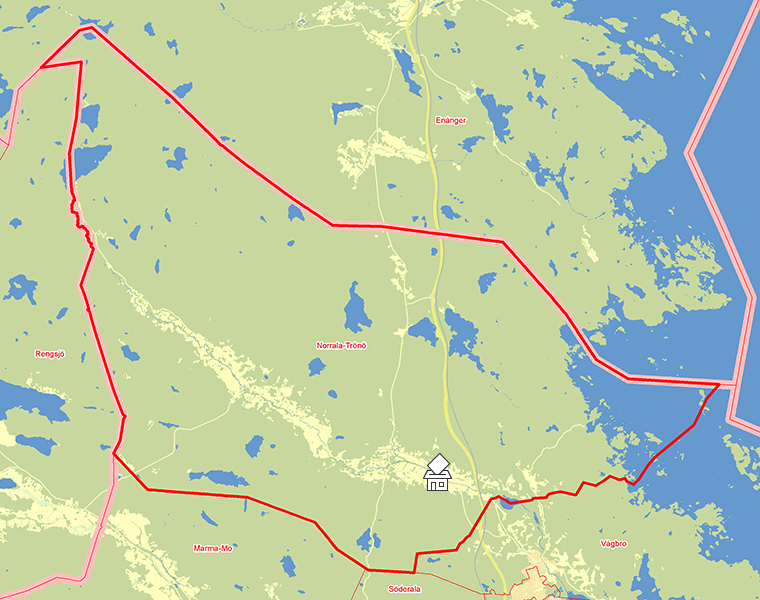 Karta över Norrala-Trönö