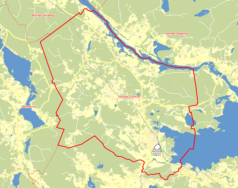 Karta över Hanebo Centrum