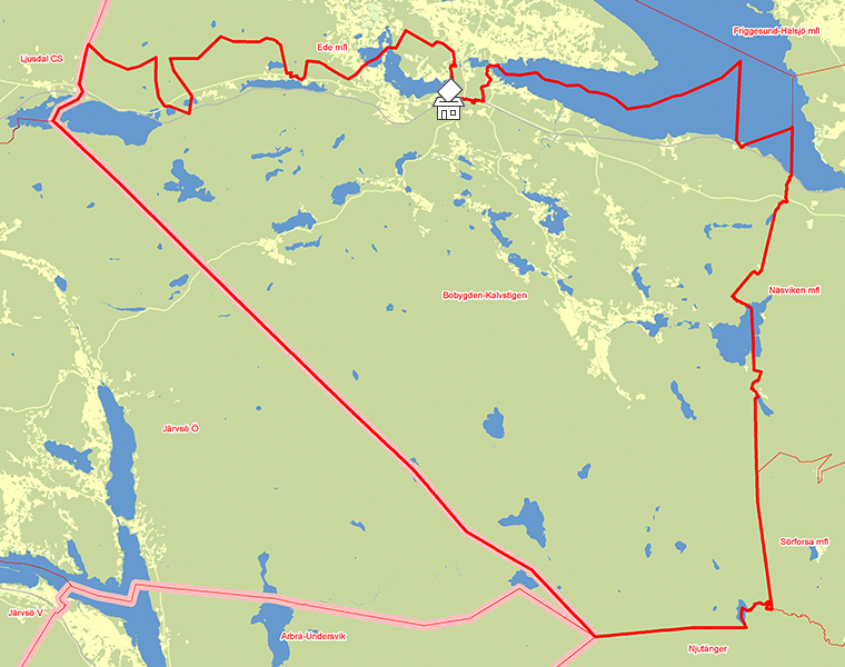 Karta över Bobygden-Kalvstigen