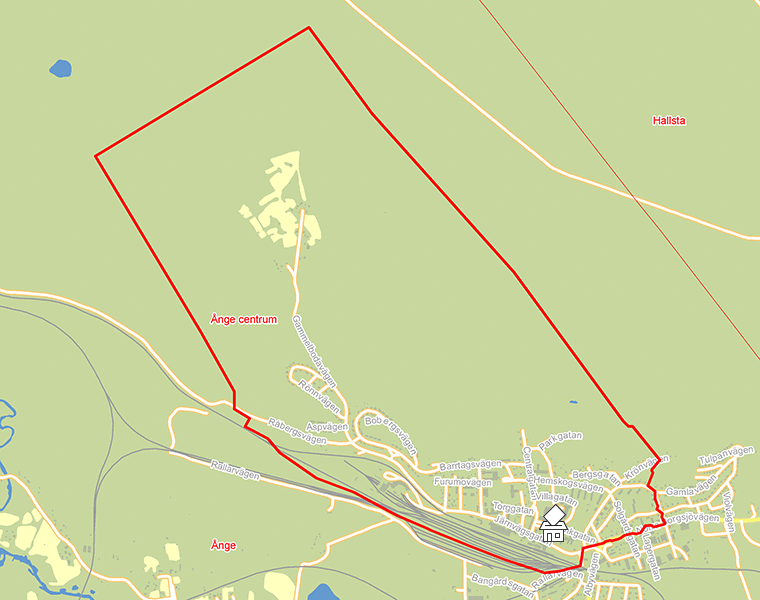 Karta över Ånge centrum