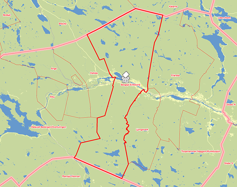 Karta över Borgsjö-Erikslund