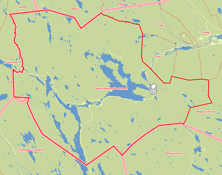 Karta över Östavall-Byberget-Överturingen