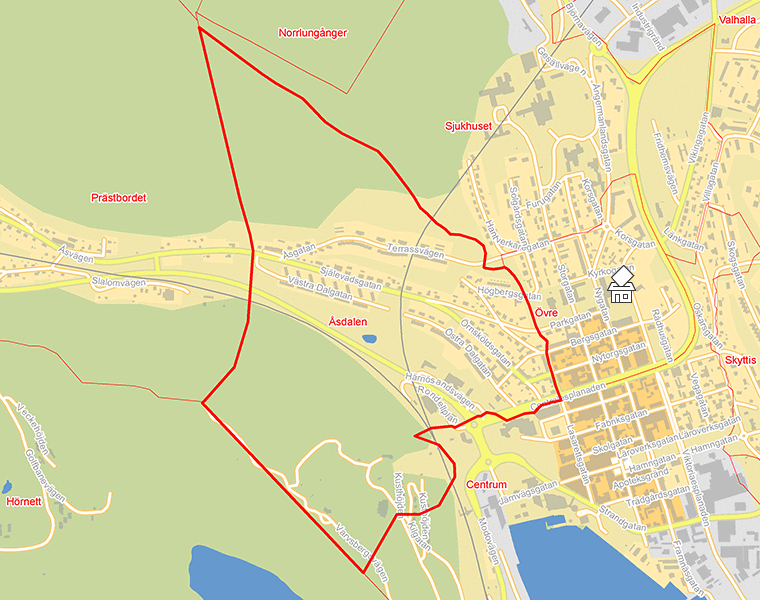 Karta över Åsdalen