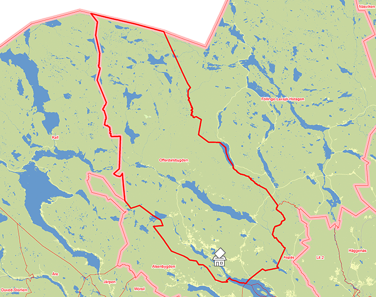 Karta över Offerdalsbygden