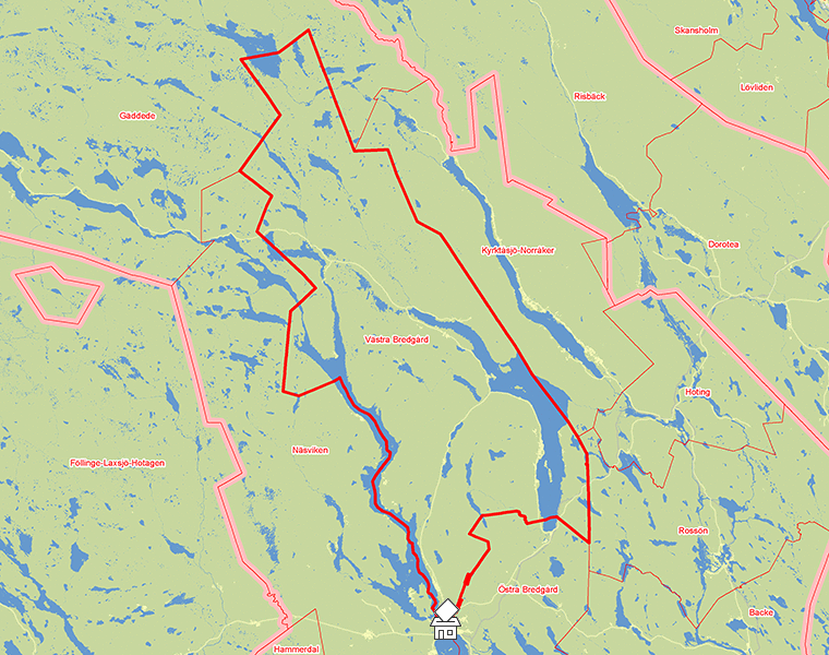 Karta över Västra Bredgård