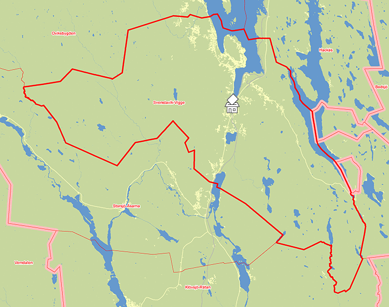 Karta över Svenstavik-Vigge
