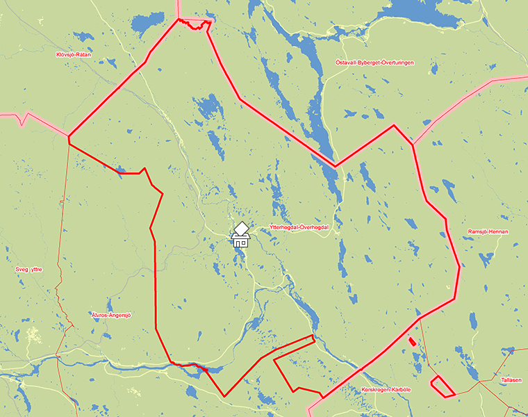 Karta över Ytterhogdal-Överhogdal