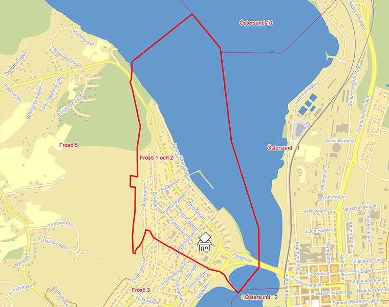 Karta över Frösö 1 och 2