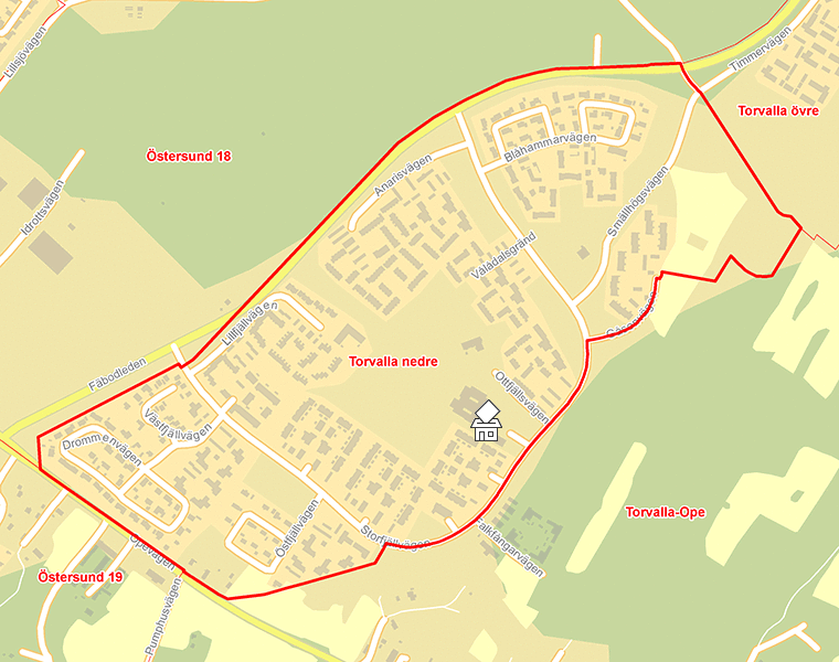 Karta över Torvalla nedre