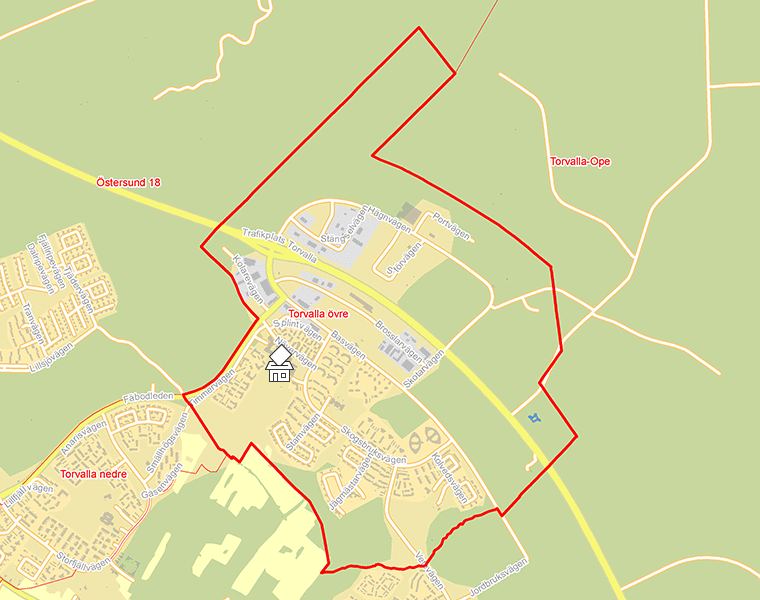 Karta över Torvalla övre