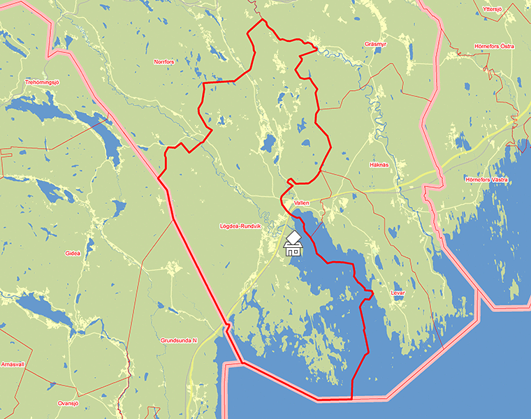 Karta över Lögdeå-Rundvik