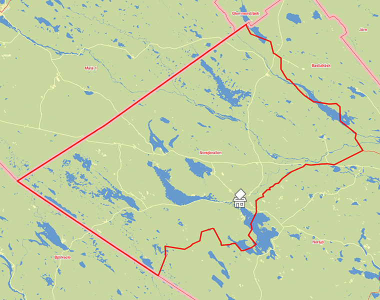 Karta över Norsjövallen