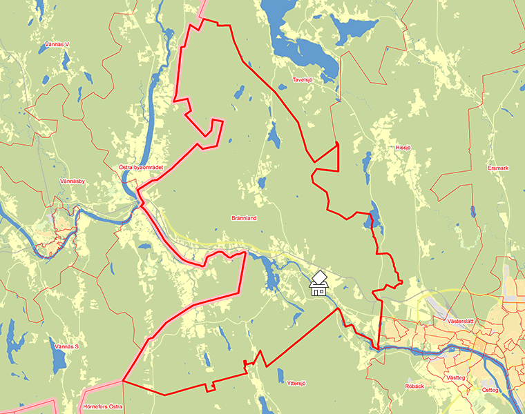 Karta över Brännland