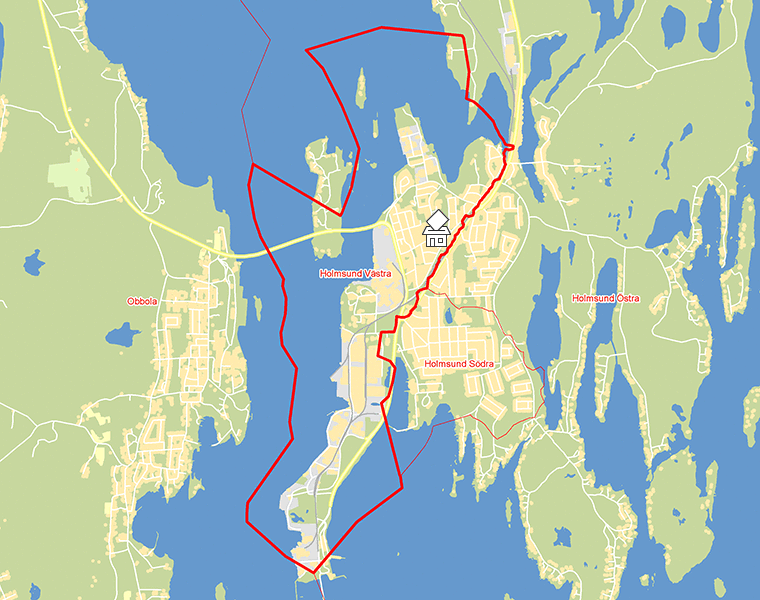 Karta över Holmsund Västra