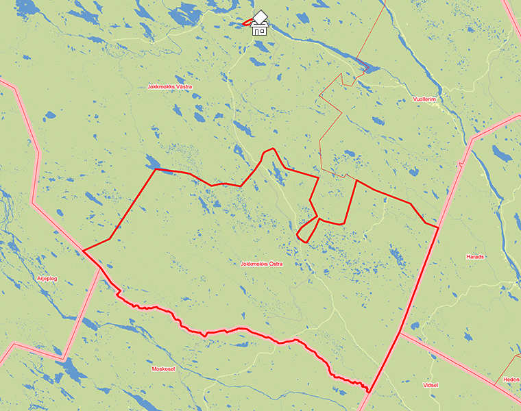 Karta över Jokkmokks Östra