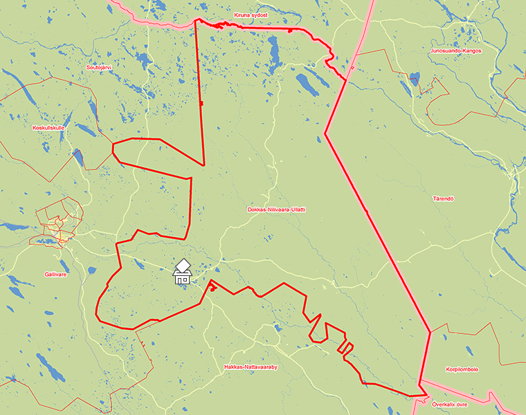 Karta över Dokkas-Nilivaara-Ullatti