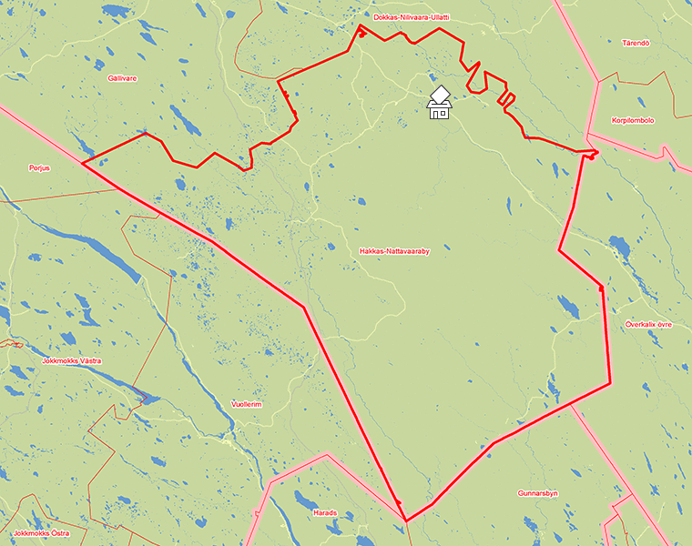 Karta över Hakkas-Nattavaaraby