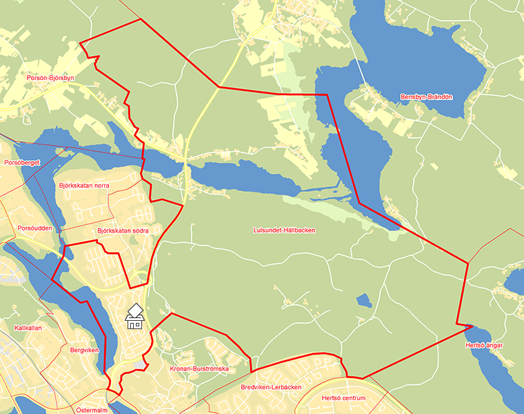 Karta över Lulsundet-Hällbacken