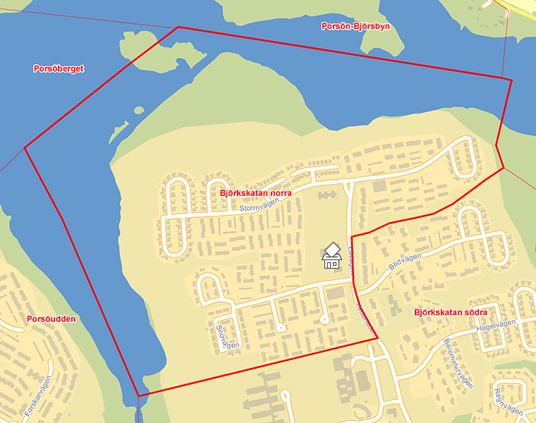 Karta över Björkskatan norra