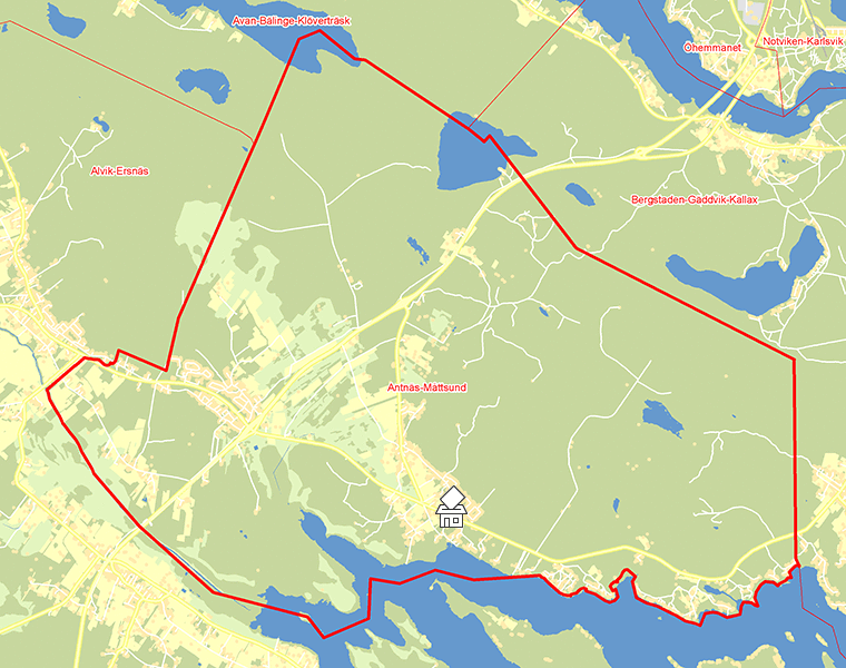 Karta över Antnäs-Måttsund