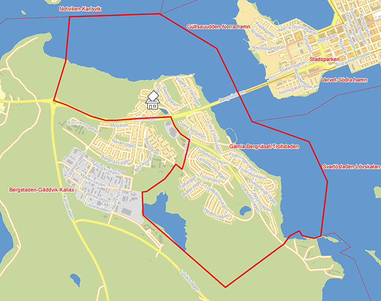 Karta över Gamla Bergnäset-Trollstaden