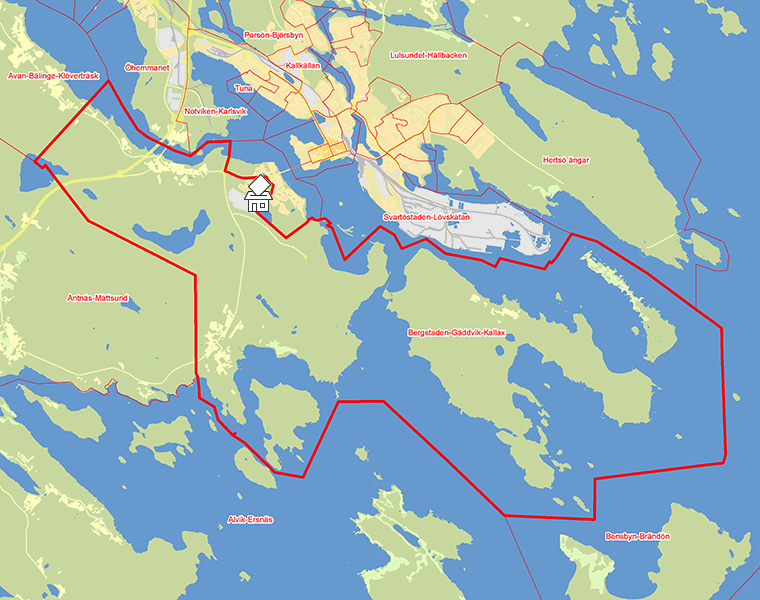 Karta över Bergstaden-Gäddvik-Kallax