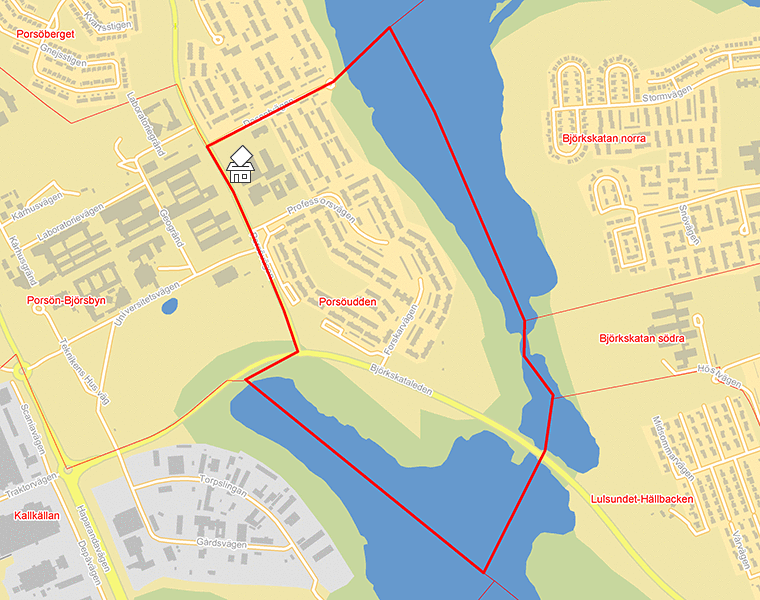 Karta över Porsöudden