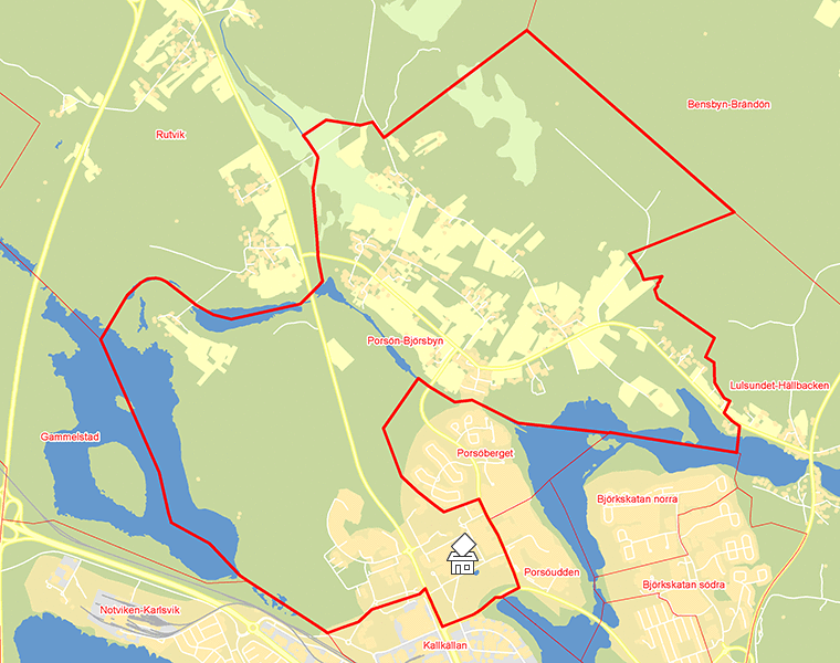 Karta över Porsön-Björsbyn