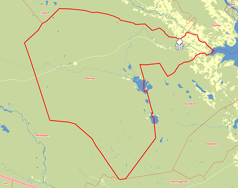 Karta över Roknäs
