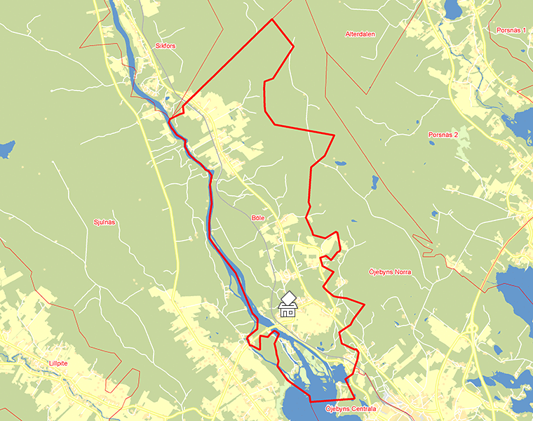 Karta över Böle