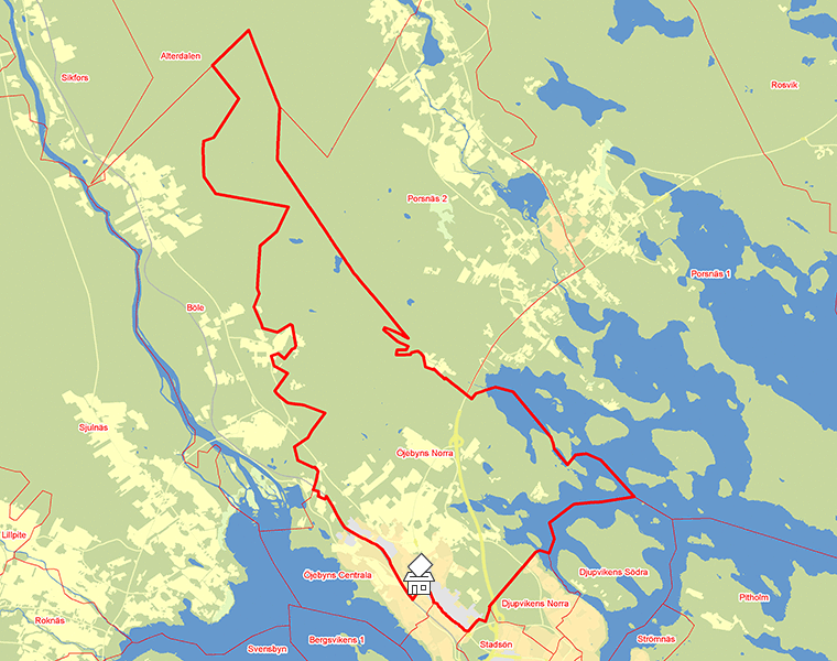 Karta över Öjebyns Norra
