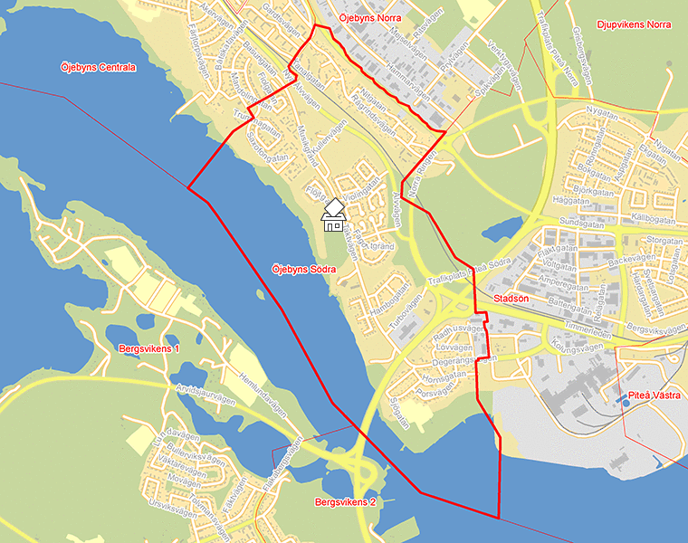 Karta över Öjebyns Södra