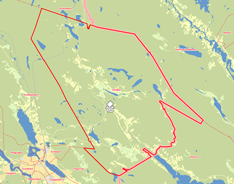 Karta över Skogså