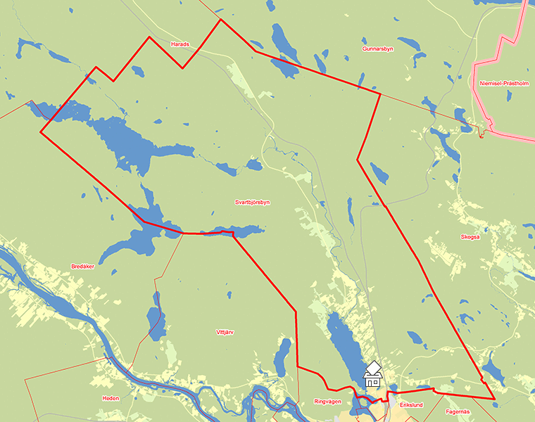 Karta över Svartbjörsbyn