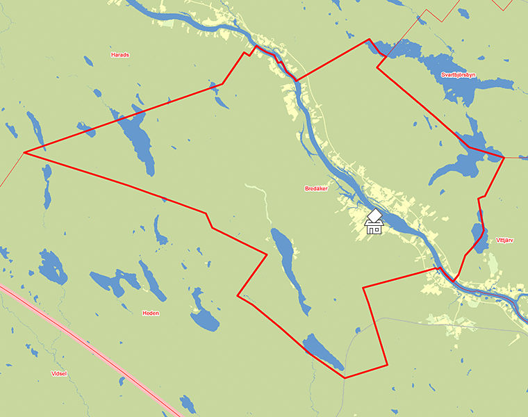 Karta över Bredåker