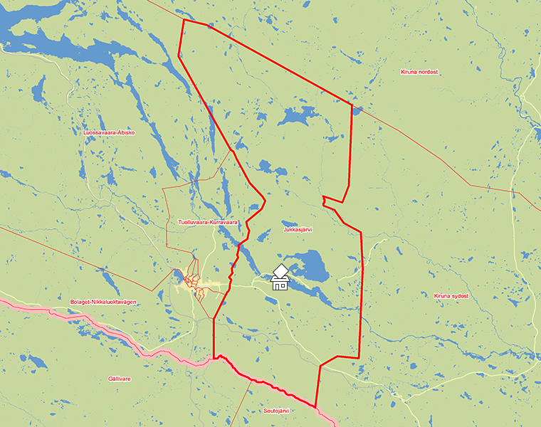 Karta över Jukkasjärvi