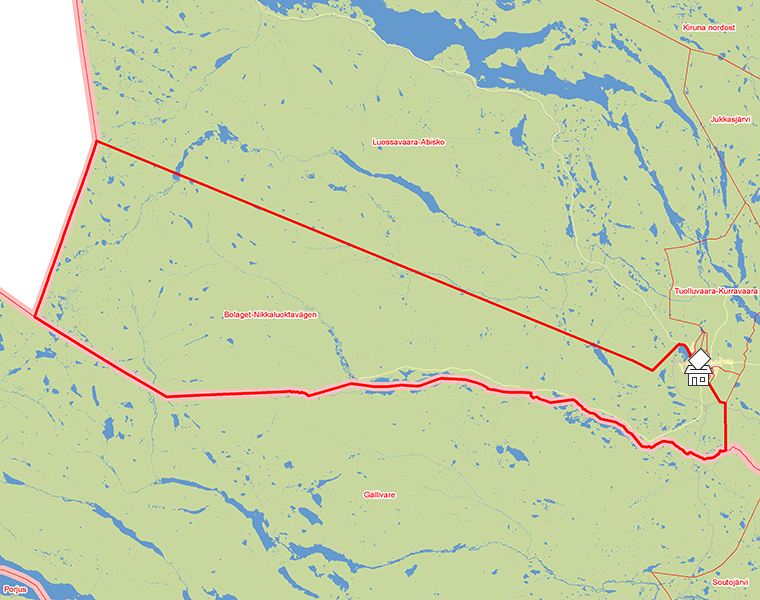 Karta över Bolaget-Nikkaluoktavägen