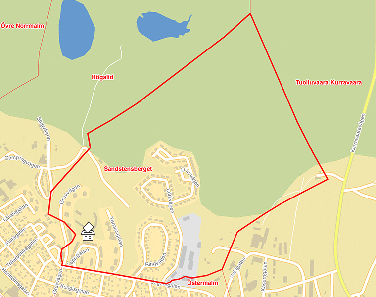 Karta över Sandstensberget