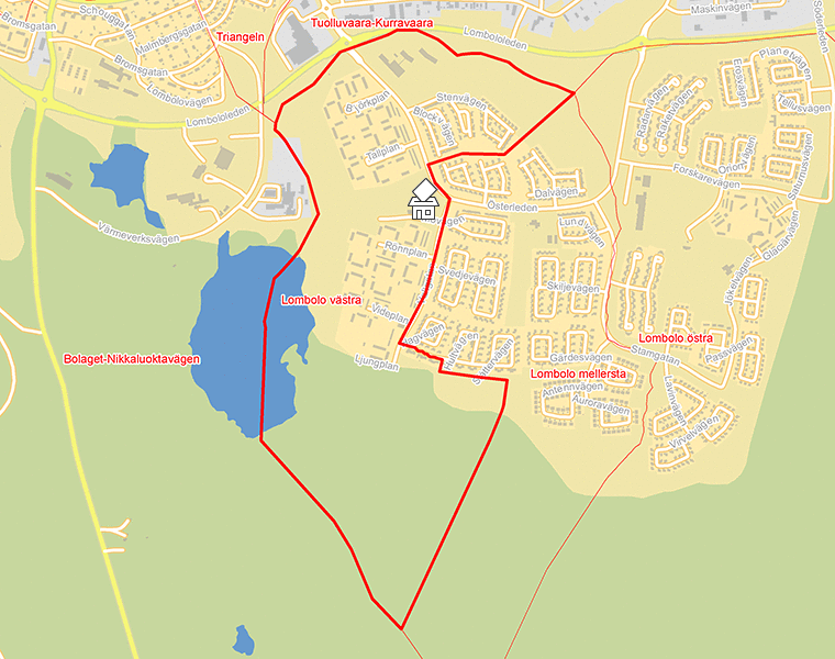 Karta över Lombolo västra