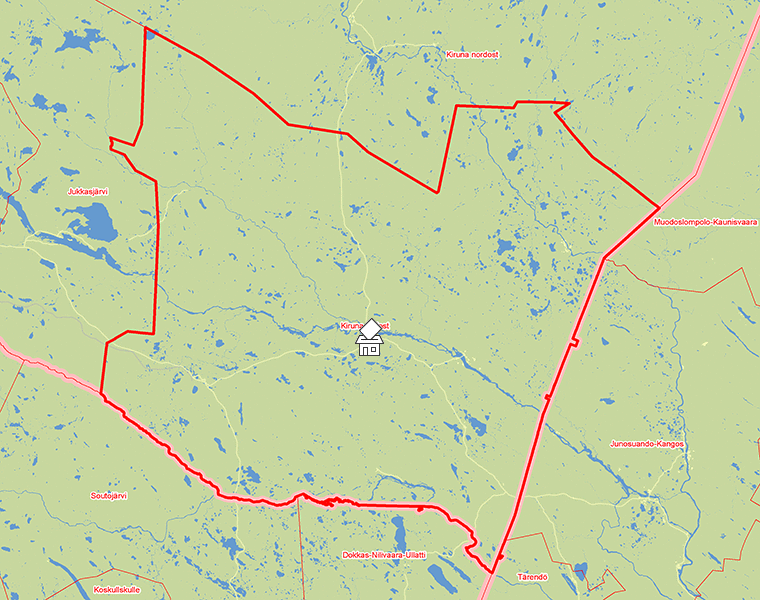 Karta över Kiruna sydost